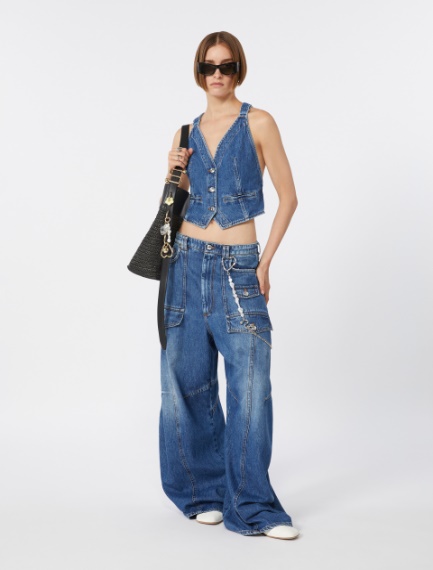 Denim cargo trousers - MIDNIGHTBLUE - Sportmax