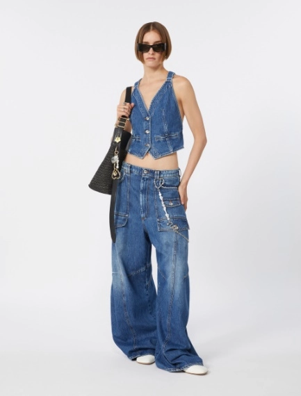 Denim cargo trousers - MIDNIGHTBLUE - Sportmax