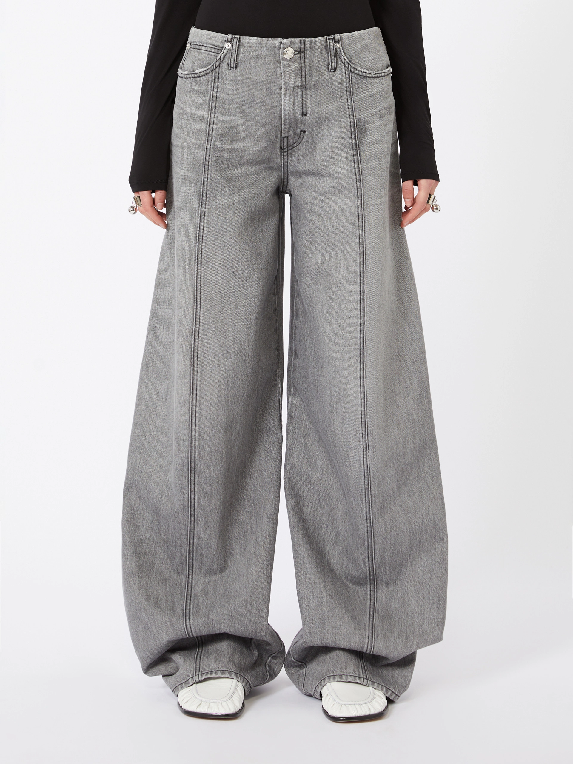 Oversized black denim trousers - BLACK - Sportmax - 2
