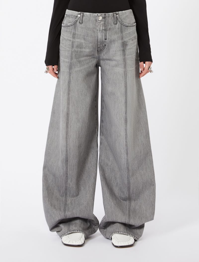 Oversized black denim trousers - BLACK - Sportmax - 2