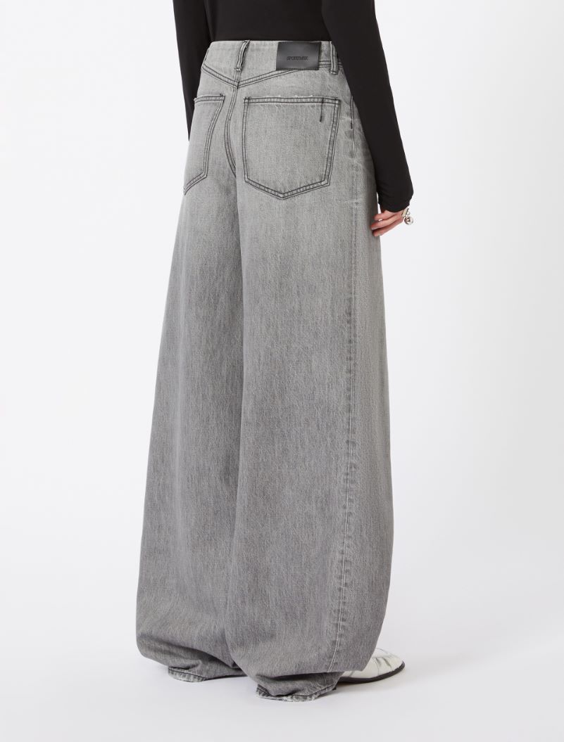 Oversized black denim trousers - BLACK - Sportmax - 3