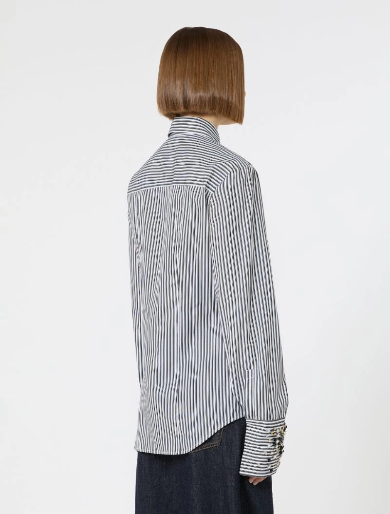 Jewel-embroidered poplin shirt - BLACK - Sportmax - 3