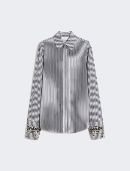 Camicia in popeline con ricami bijoux - NERO - Sportmax