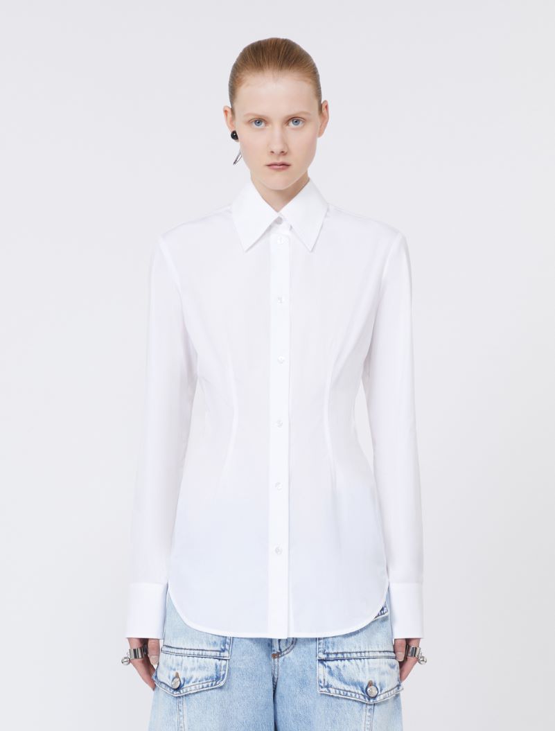 Slim-fit poplin shirt - OPTICAL WHITE - Sportmax - 2