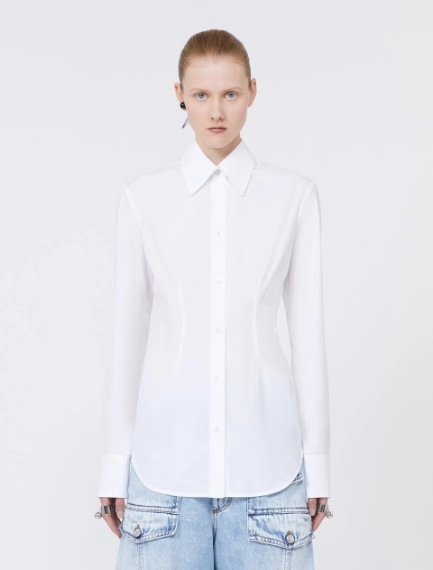 Slim-fit poplin shirt - OPTICAL WHITE - Sportmax - 2