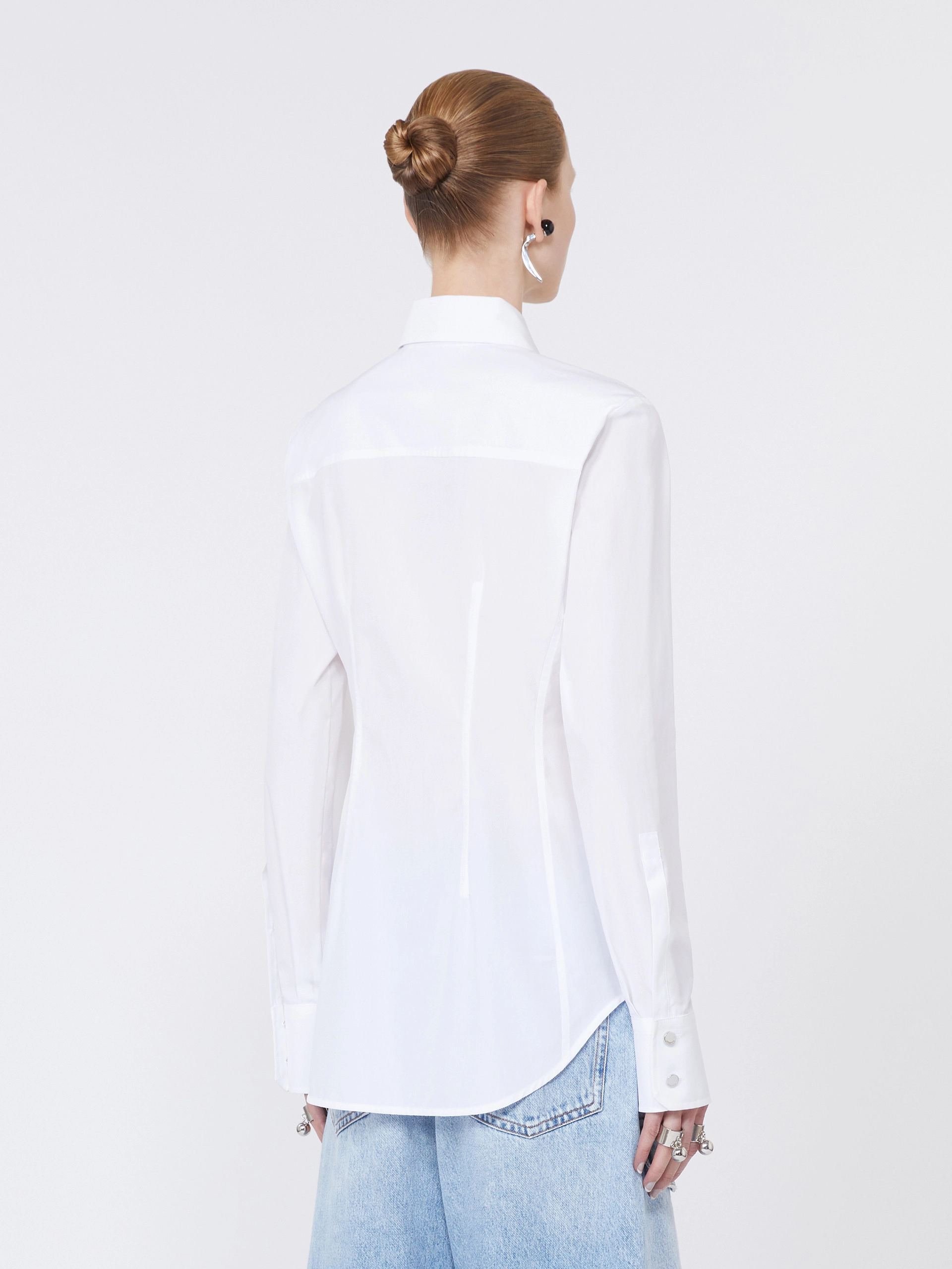Slim-fit poplin shirt - OPTICAL WHITE - Sportmax - 3