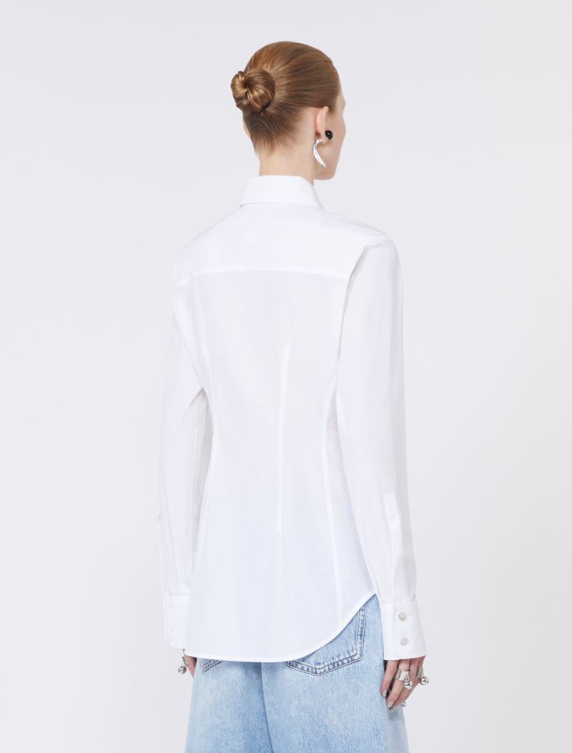 Slim-fit poplin shirt - OPTICAL WHITE - Sportmax - 3