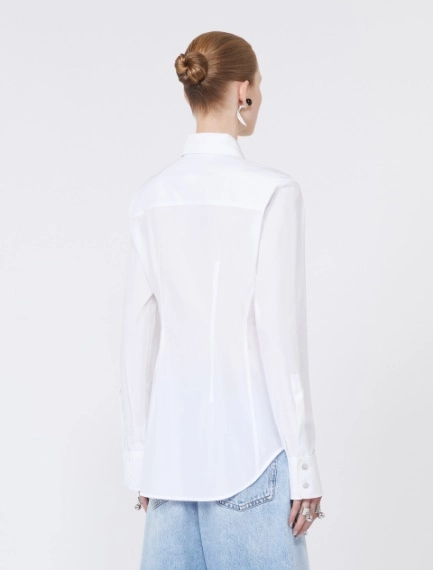 Slim-fit poplin shirt - OPTICAL WHITE - Sportmax - 3