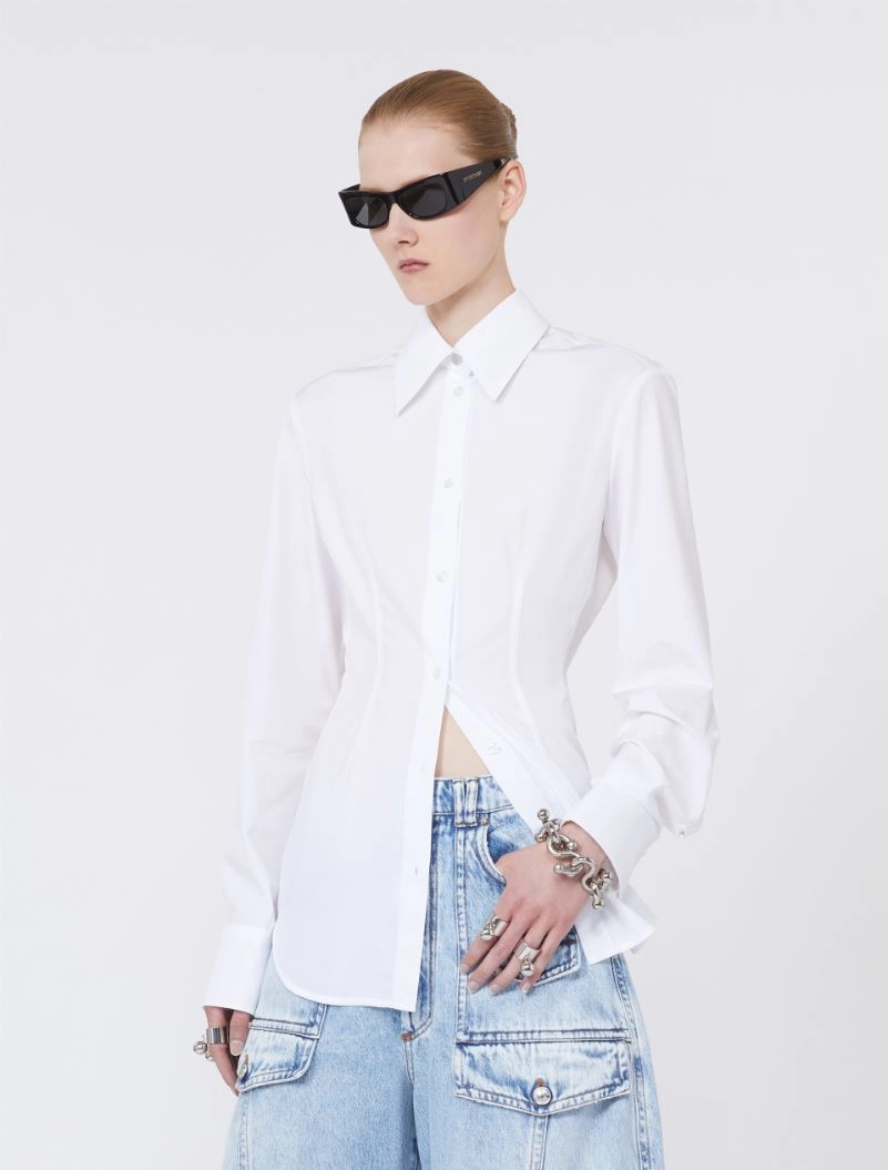 Slim-fit poplin shirt - OPTICAL WHITE - Sportmax - 4