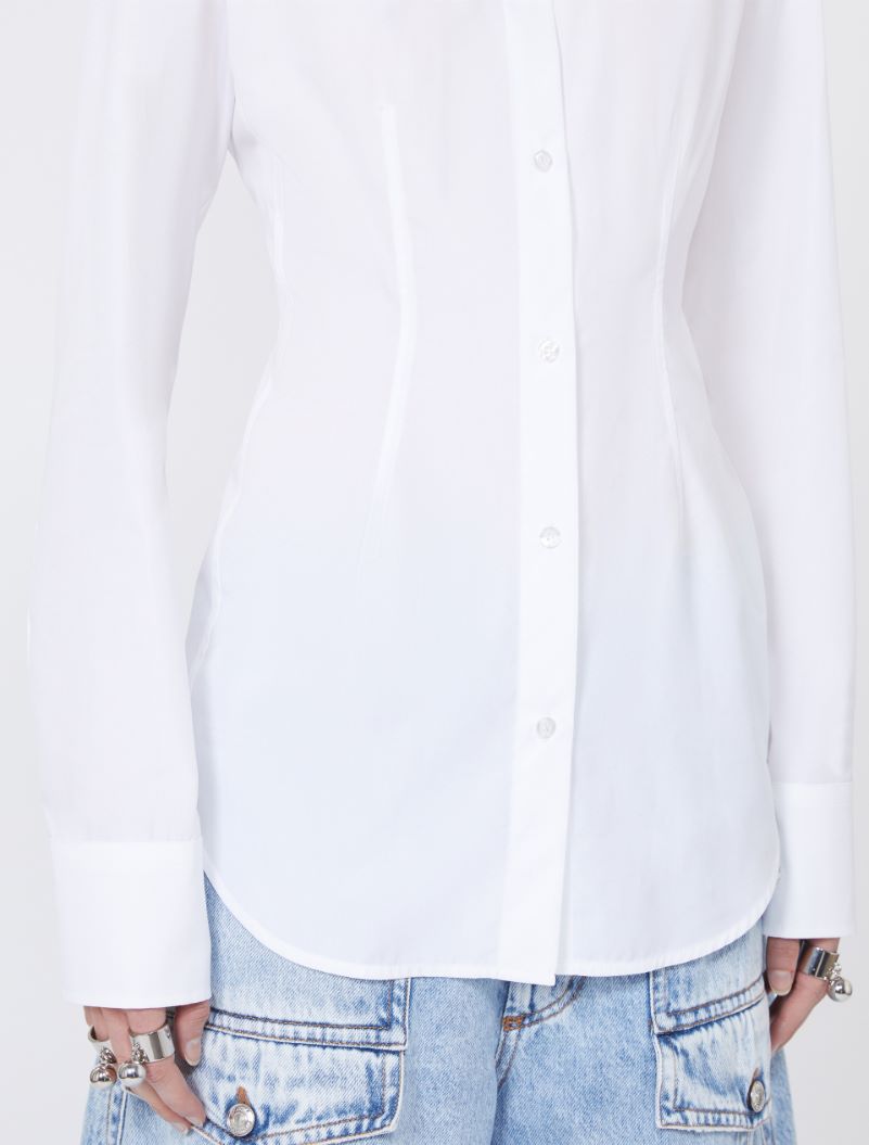 Slim-fit poplin shirt - OPTICAL WHITE - Sportmax - 5