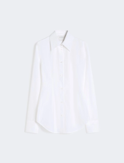 Slim-fit poplin shirt - OPTICAL WHITE - Sportmax