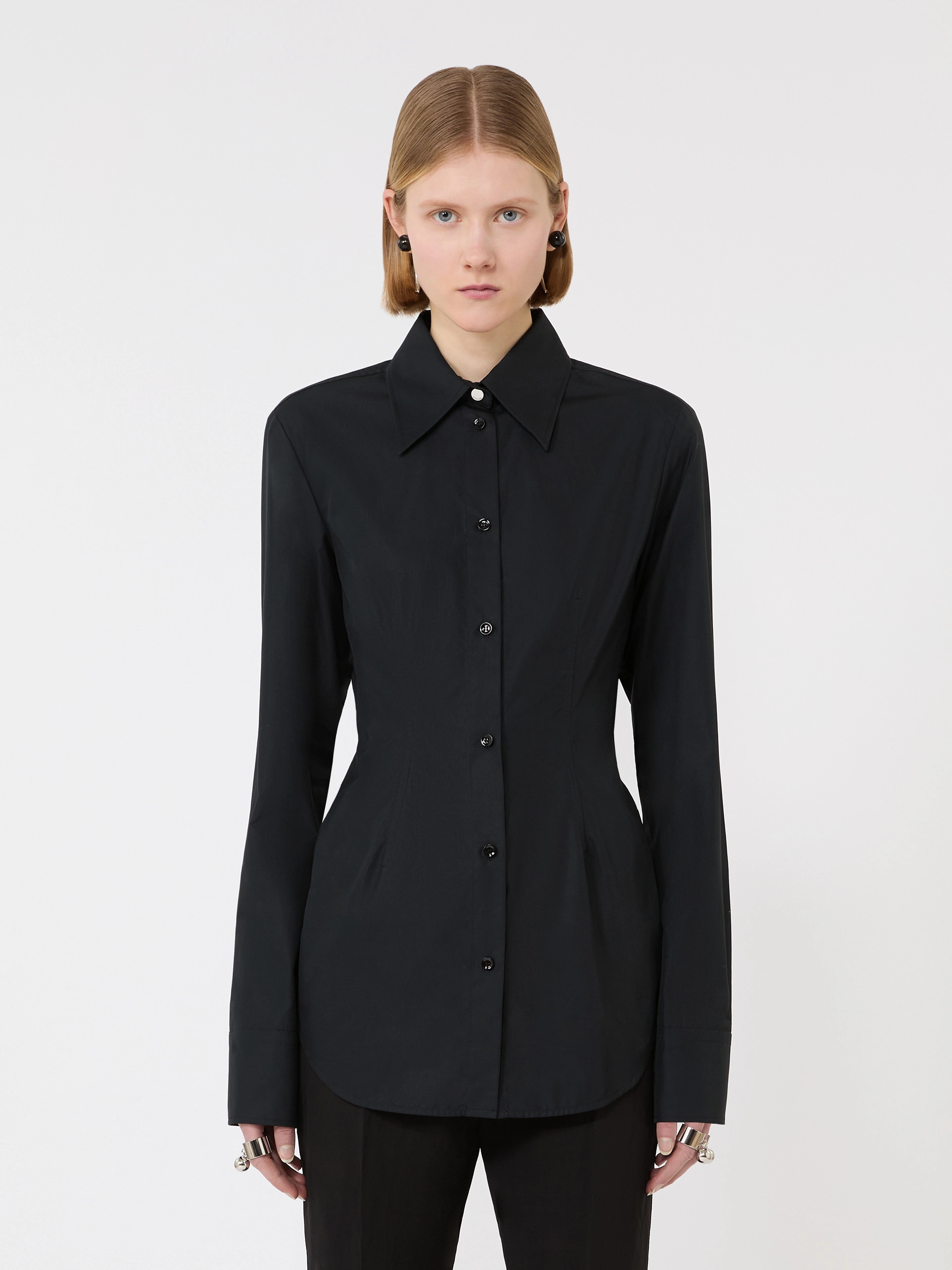 Slim-fit poplin shirt - BLACK - Sportmax - 2
