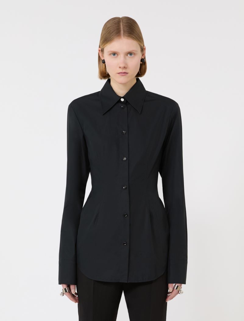 Slim-fit poplin shirt - BLACK - Sportmax - 2