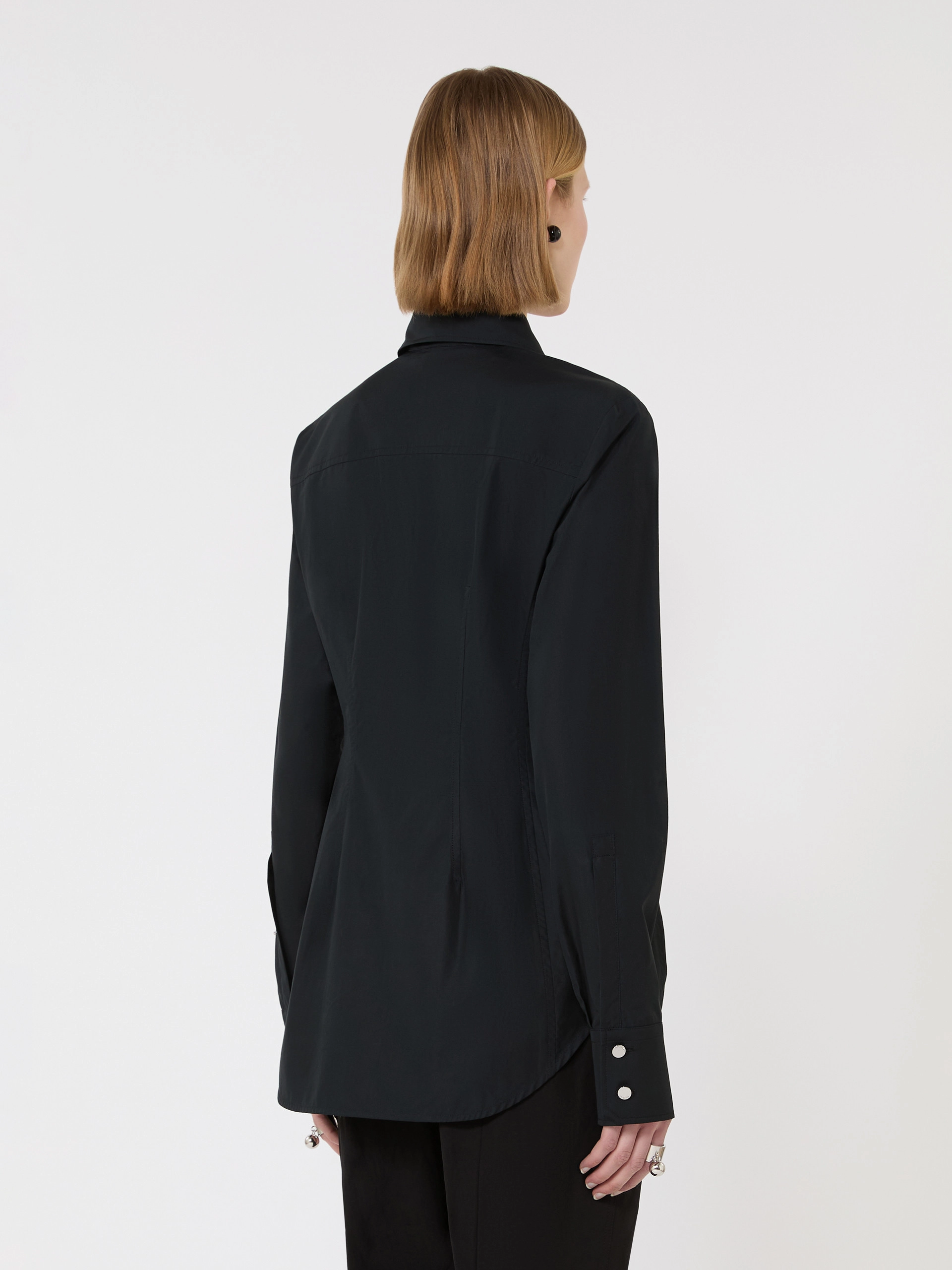 Slim-fit poplin shirt - BLACK - Sportmax - 3