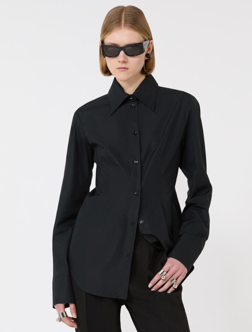 Slim-fit poplin shirt - BLACK - Sportmax - 4