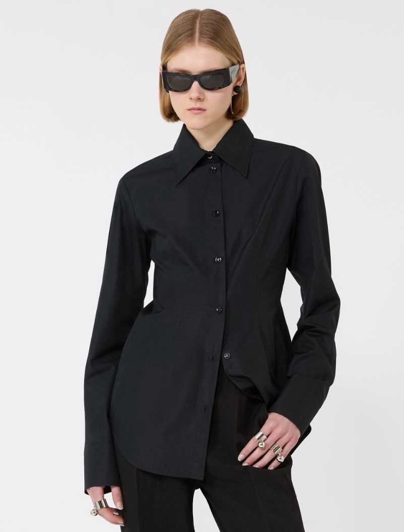 Slim-fit poplin shirt - BLACK - Sportmax - 4