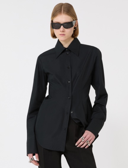 Slim-fit poplin shirt - BLACK - Sportmax