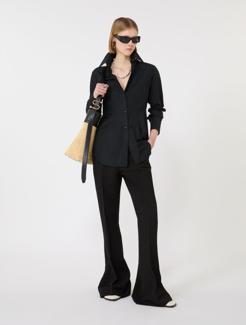 Slim-fit poplin shirt - BLACK - Sportmax