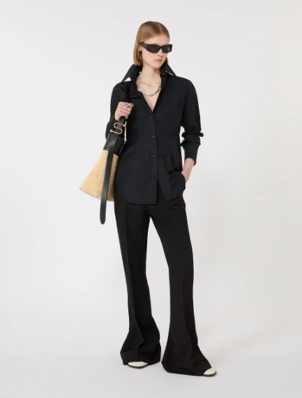 Slim-fit poplin shirt - BLACK - Sportmax - 1