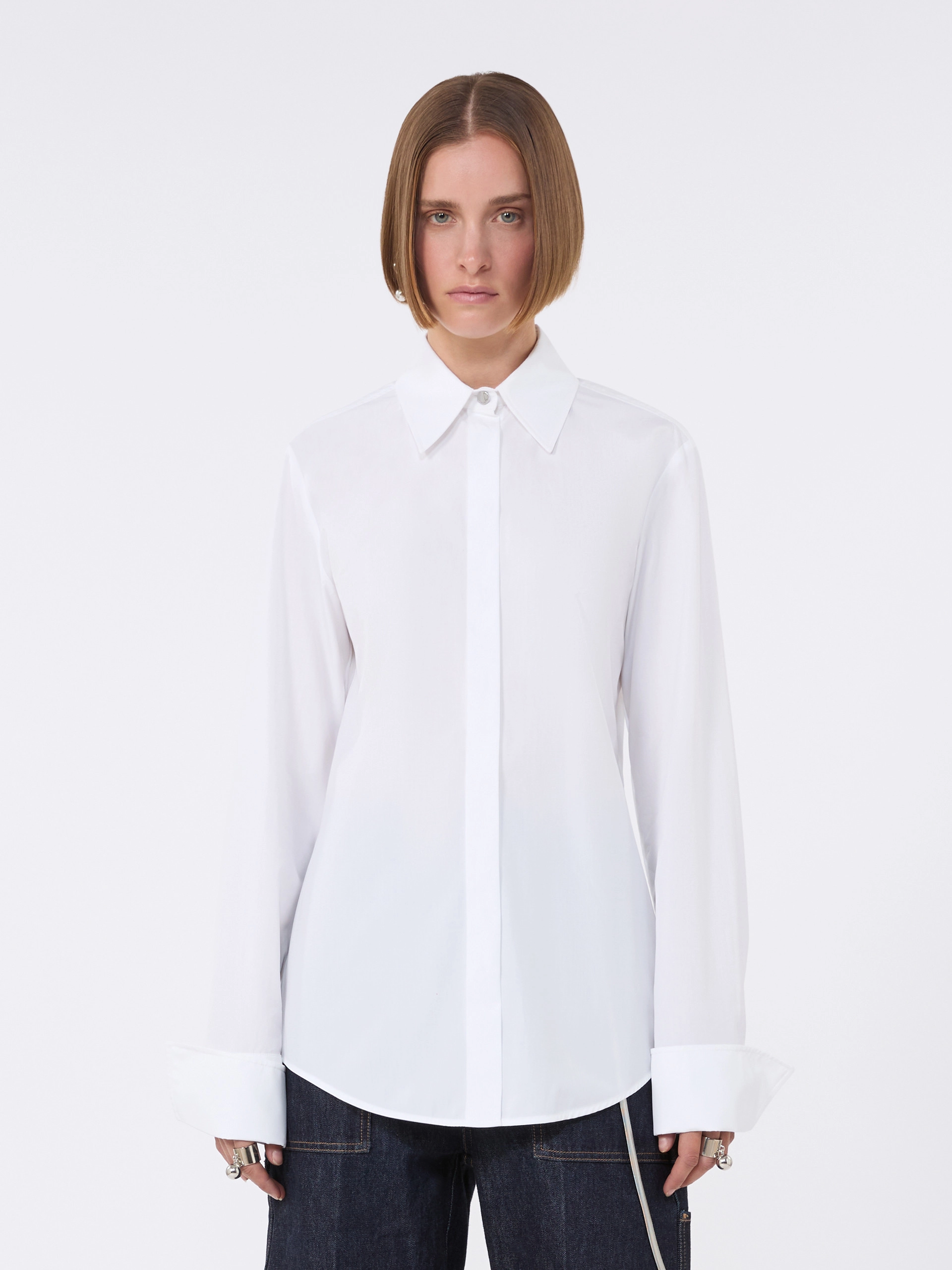 Cotton poplin shirt - OPTICAL WHITE - Sportmax - 2
