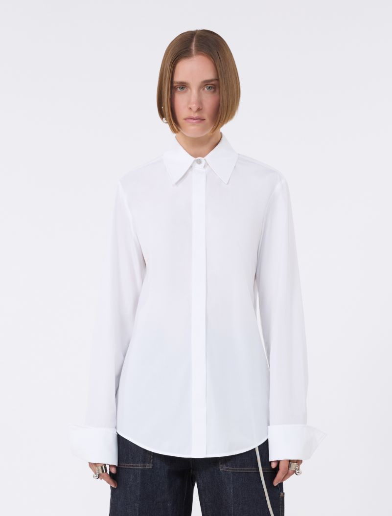 Cotton poplin shirt - OPTICAL WHITE - Sportmax - 2