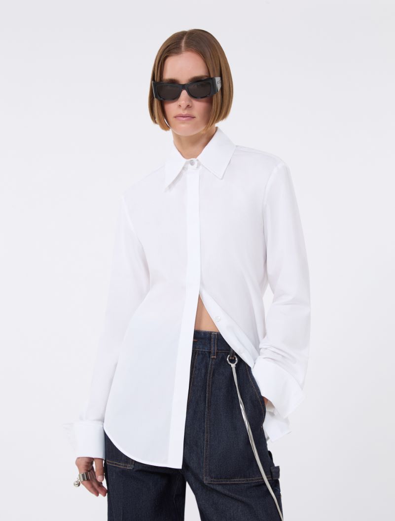 Cotton poplin shirt - OPTICAL WHITE - Sportmax - 4