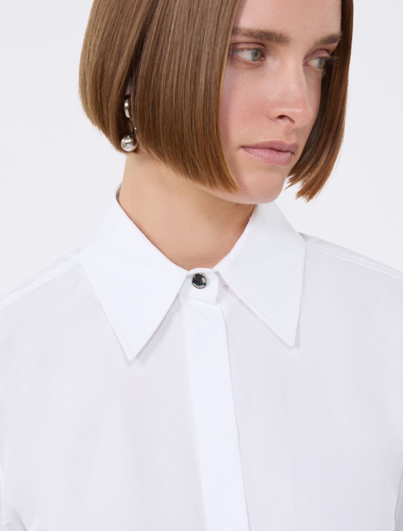 Cotton poplin shirt - OPTICAL WHITE - Sportmax - 5