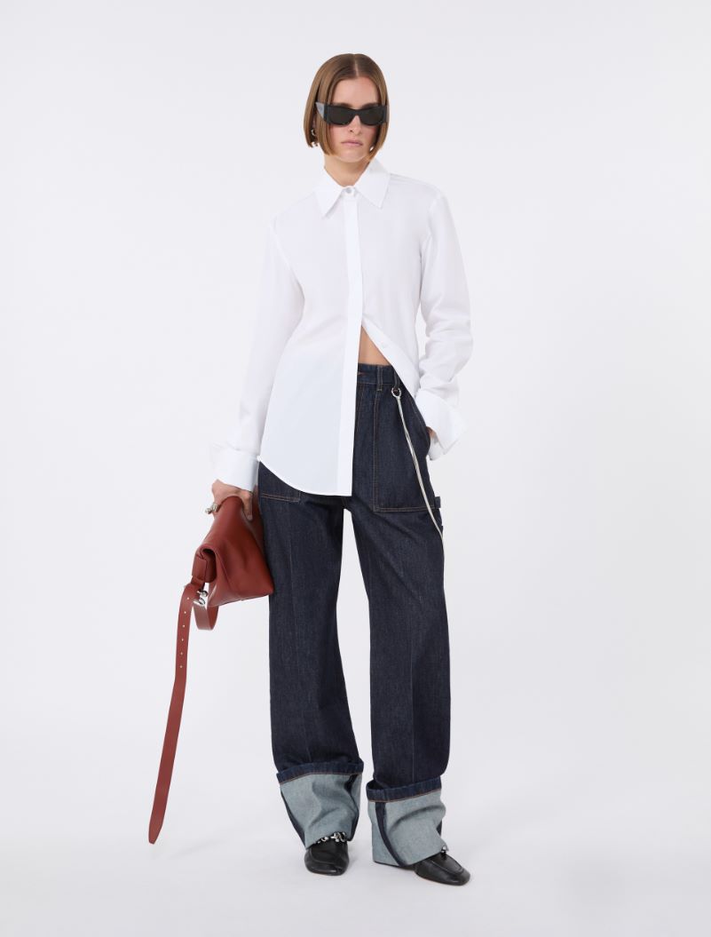 Cotton poplin shirt - OPTICAL WHITE - Sportmax