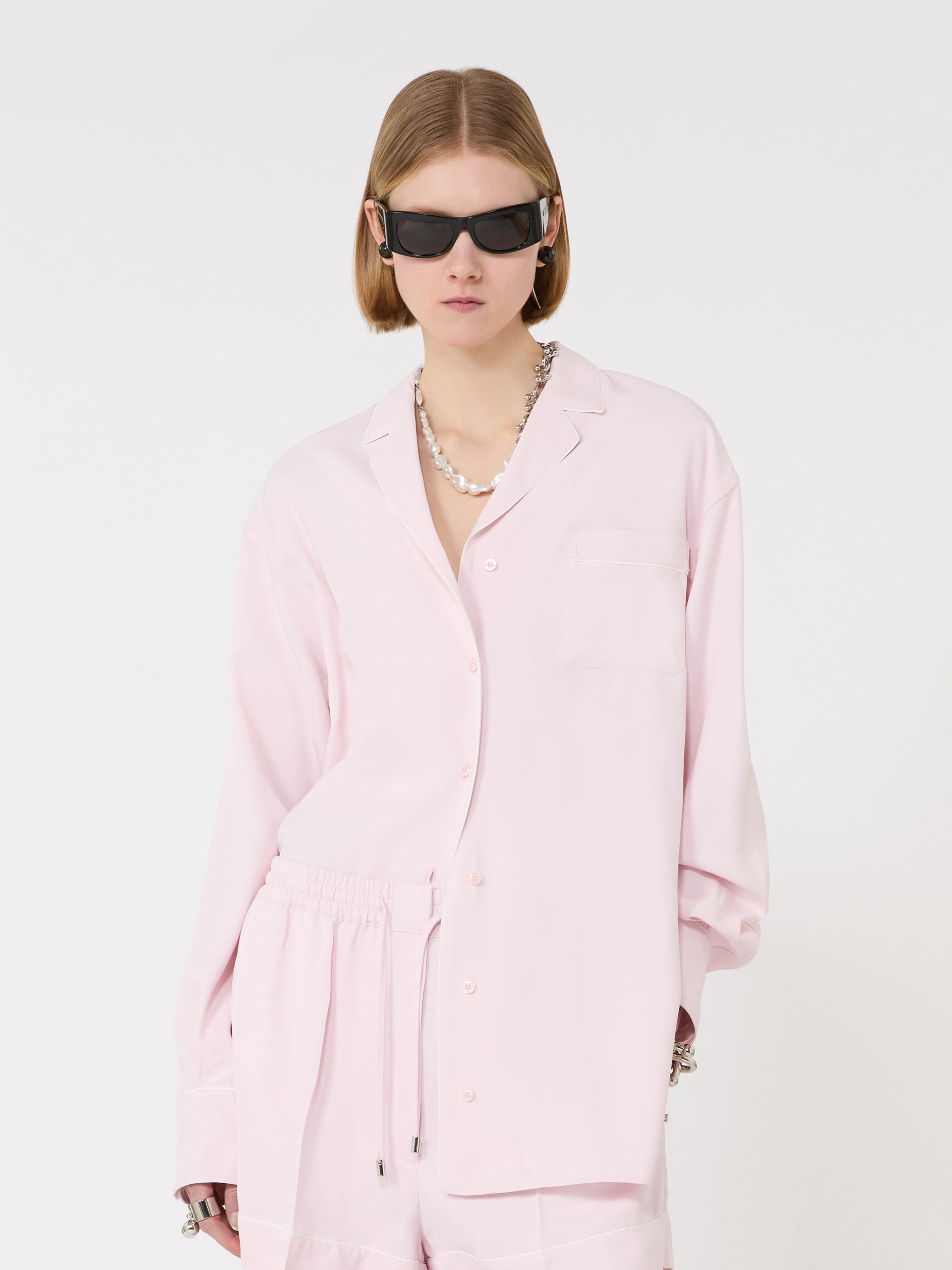 Satin overshirt - PINK - Sportmax - 4