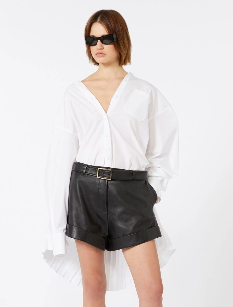 Overshirt with plissé-pleated detail - OPTICAL WHITE - Sportmax - 4