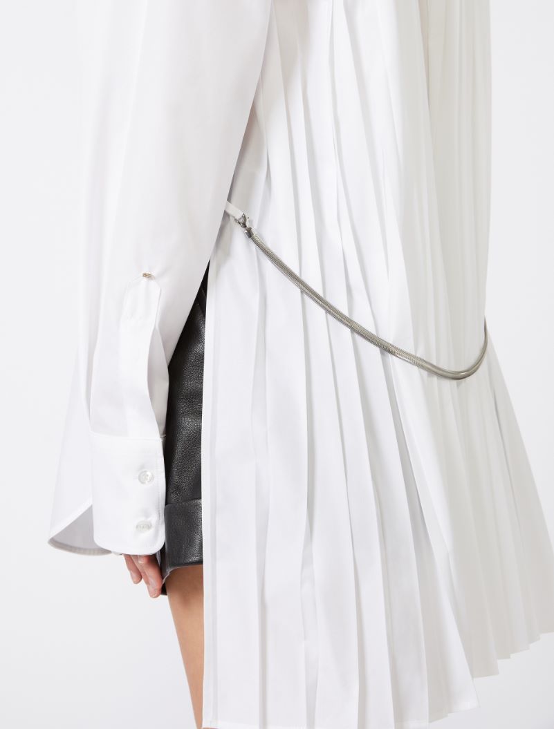 Overshirt with plissé-pleated detail - OPTICAL WHITE - Sportmax - 5