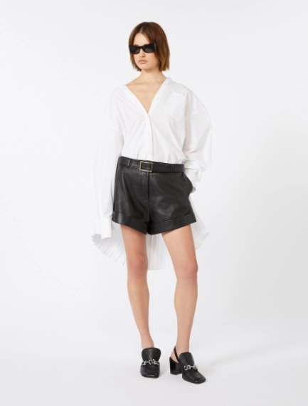 Overshirt with plissé-pleated detail - OPTICAL WHITE - Sportmax - 1