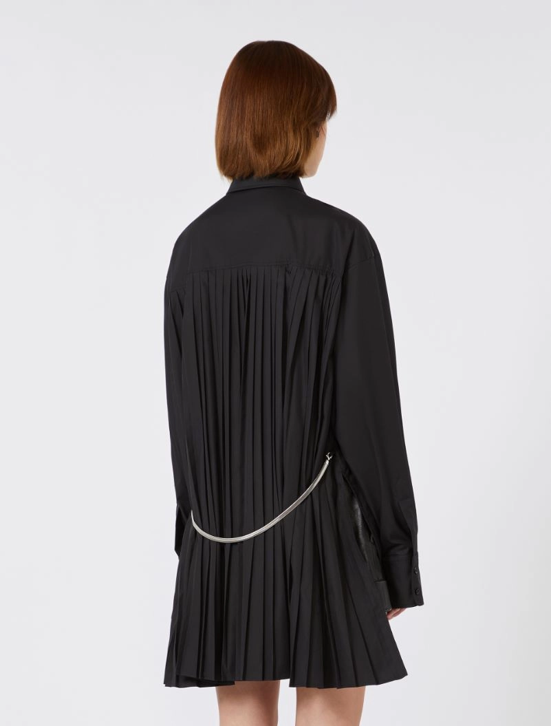 Overshirt with plissé-pleated detail - BLACK - Sportmax - 3