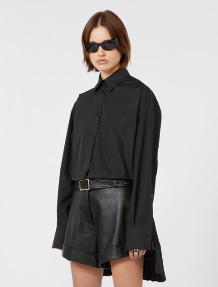 Over shirt con dettaglio plissé - NERO - Sportmax