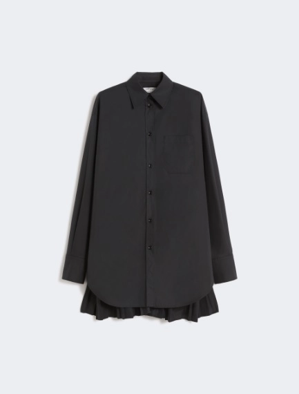Overshirt with plissé-pleated detail - BLACK - Sportmax