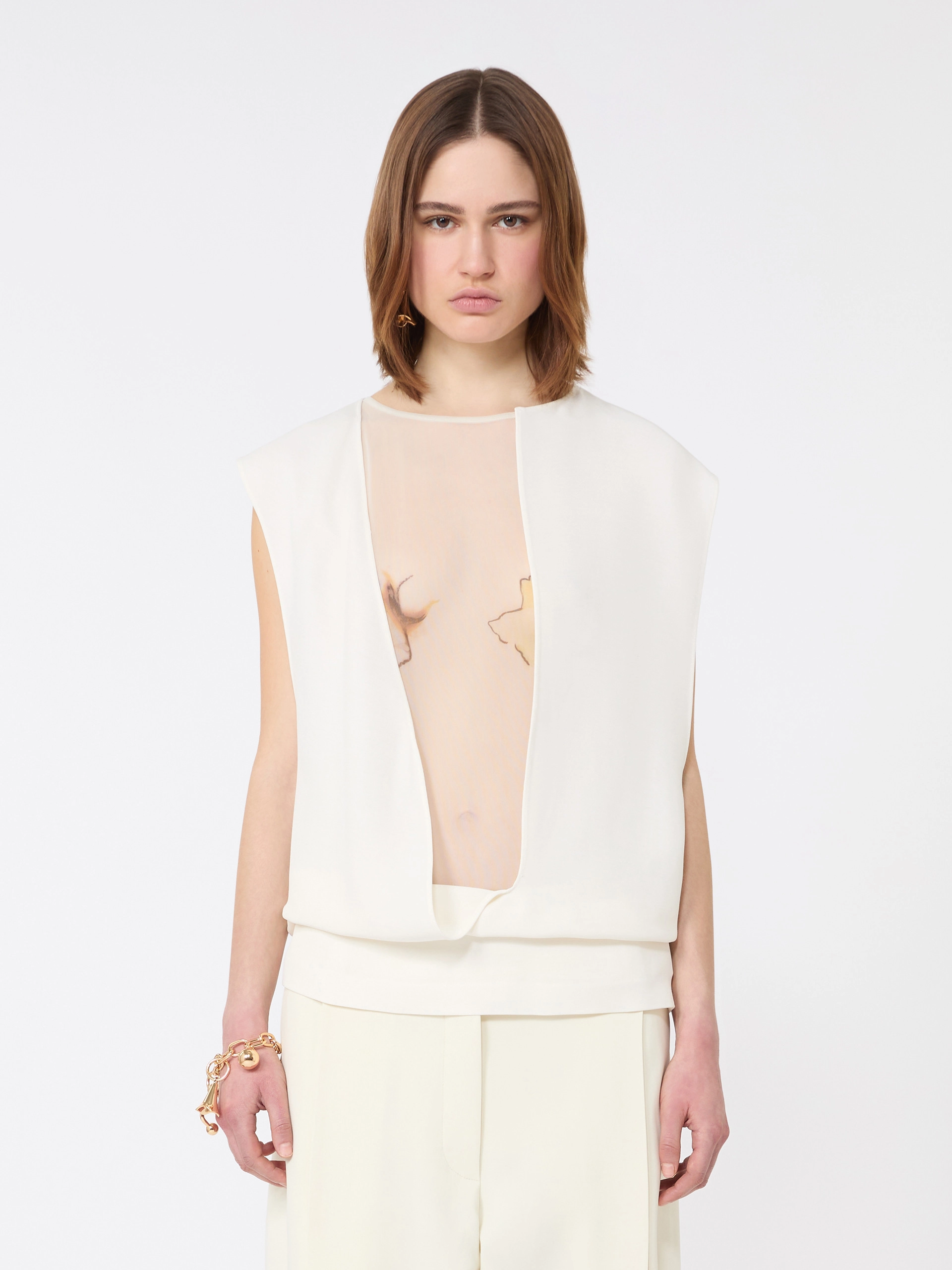 Double-layer satin top - MILK - Sportmax - 2