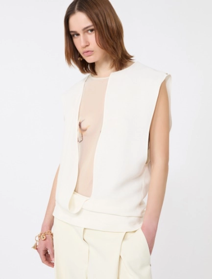 Double-layer satin top - MILK - Sportmax