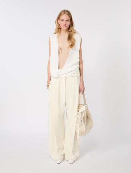 Double-layer satin top - MILK - Sportmax