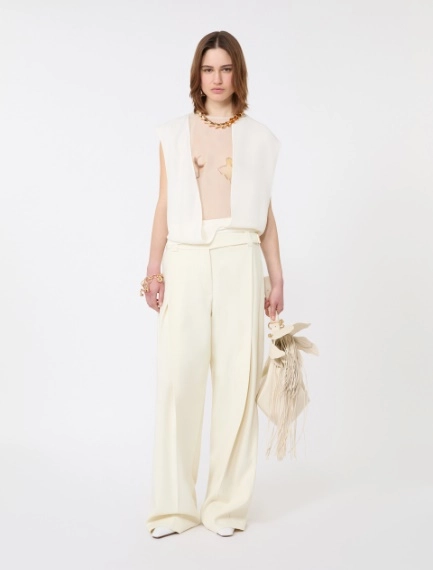 Double-layer satin top - MILK - Sportmax