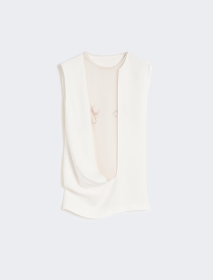 Double-layer satin top - MILK - Sportmax
