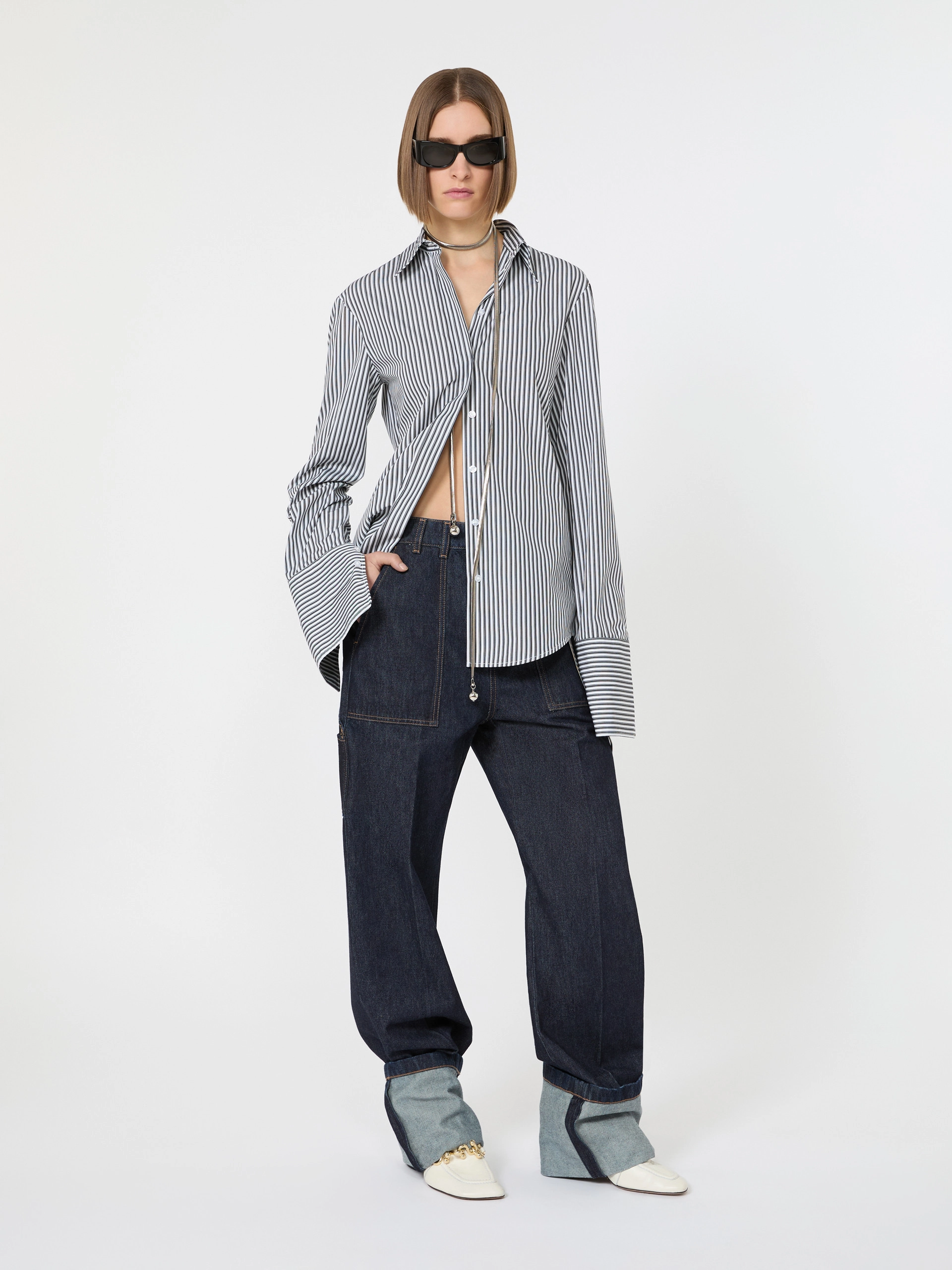 Cotton shirt - BLACK - Sportmax