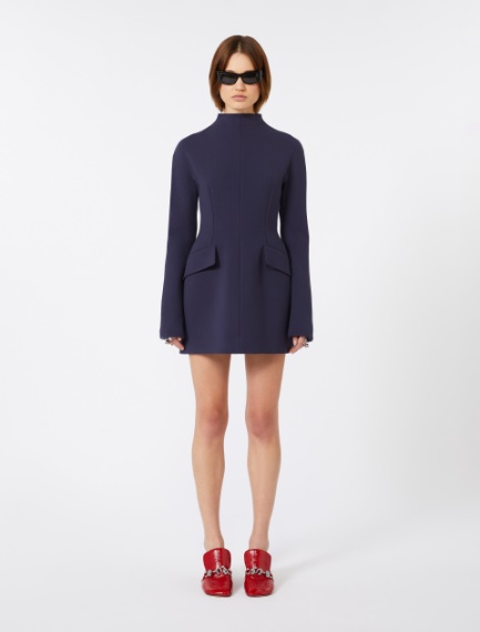 Abito corto sagomato in gabardina - BLU NOTTE - Sportmax