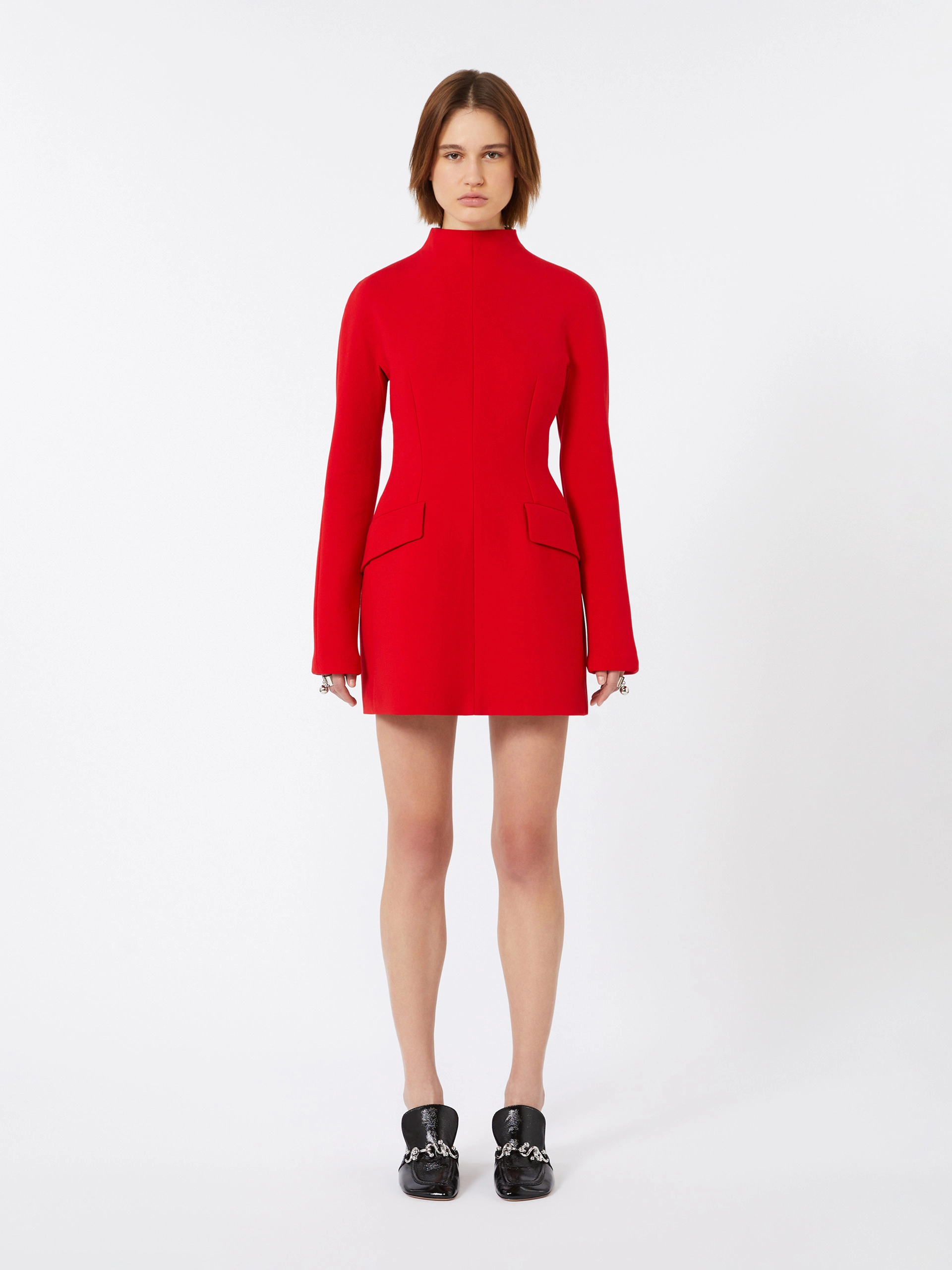 Short, contoured gabardine dress  - RED - Sportmax - 2