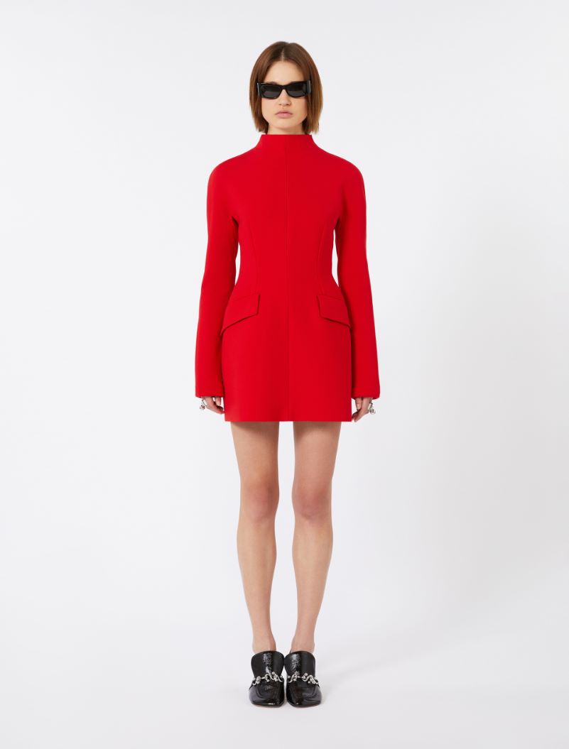 Short, contoured gabardine dress  - RED - Sportmax