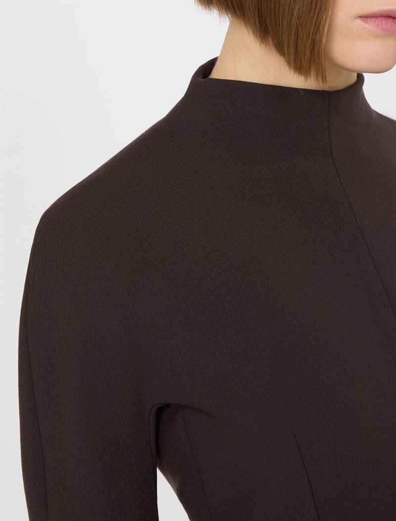 Abito corto sagomato in gabardina - CIOCCOLATO - Sportmax - 4