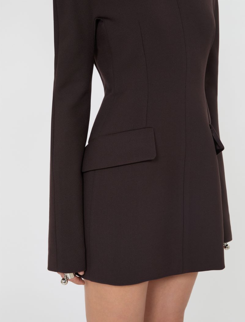 Abito corto sagomato in gabardina - CIOCCOLATO - Sportmax - 5