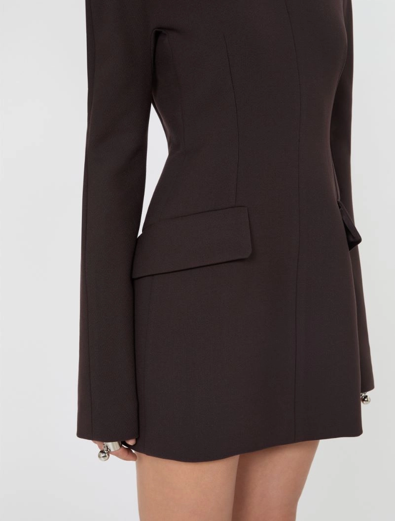 Short, contoured gabardine dress  - CHOCOLATE - Sportmax - 5