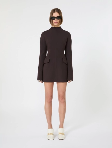 Short, contoured gabardine dress  - CHOCOLATE - Sportmax