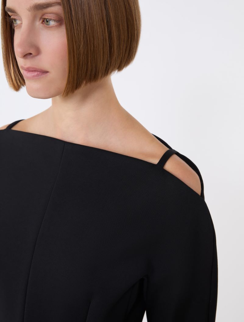 Abito corto sagomato in cadì - NERO - Sportmax - 4