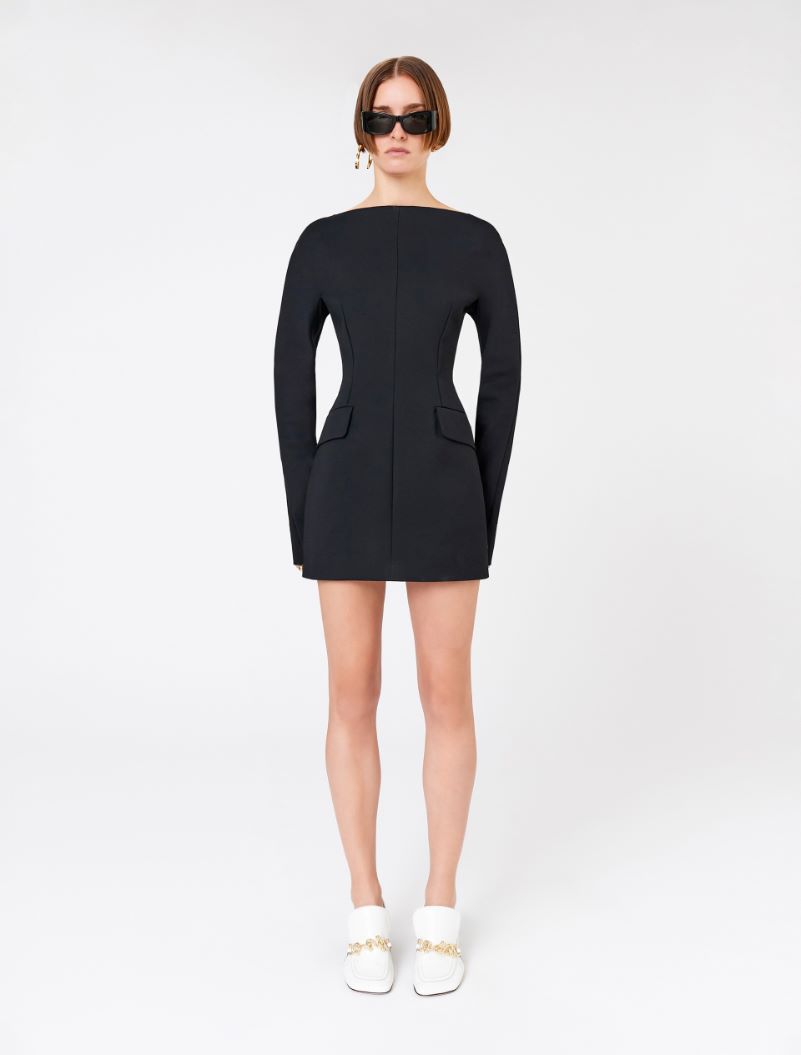 Abito corto sagomato in cadì - NERO - Sportmax
